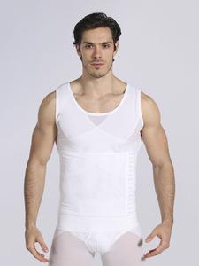 Camiseta de tirantes moldeadora para hombre con malla en contraste y compresión, top de compresión ajustable con control abdominal, faja moldeadora de alta elasticidad para hombres