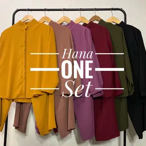 Hana One Set Premium | Setelan Crinkle Airflow | Syafla