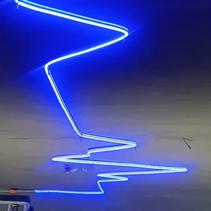 NEON FLEX SATU WARNA 220V PERMETER BONUS COLOKAN / LAMPU HIAS KAMAR LED NEON SIGN LED SELANG NEON FLEX AC 220V LED METERAN LAMPU PLAFON Biru Blue Cafe