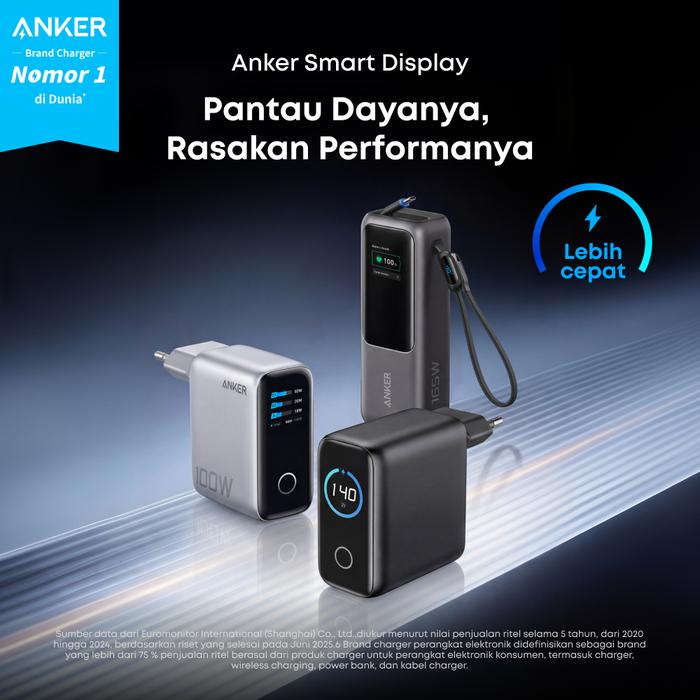 ANSODY 140W Powerbank 25000mAh - PD3.1 Snelladen Met Intelligent Display - Geschikt Voor MacBook, Dell XPS, IPad, Steam Deck, IPhone En Switch - Grijs 2 miniatura