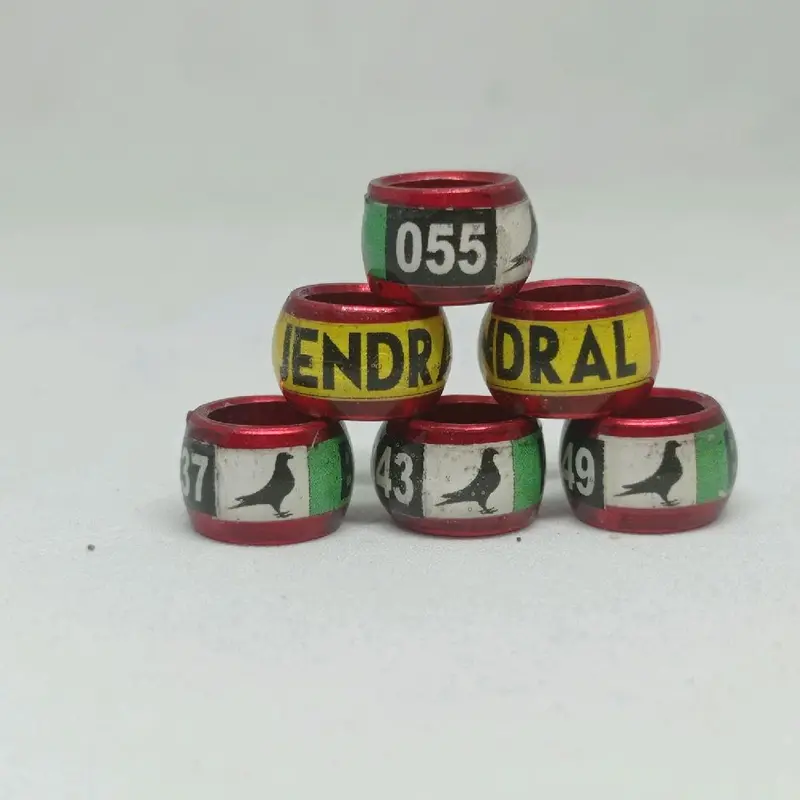 Ring Burung Merpati Donat Stiker 8.0mm 5pcs dengan Nama dan Nomor Seri Acak - Cincin, Resin 2