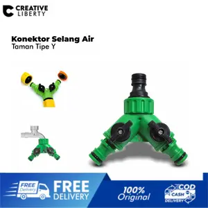 [CL] Konektor Selang Air Taman Tipe Y Konektor Quick Release Splitter Stop Kran Air Konektor Y 3 Arah Adapter Faucet 1/2" 3/4"