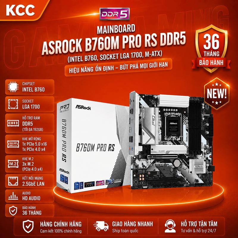 (Chạy RAM DDR5) Mainboard ASRock B760M Pro RS DDR5
