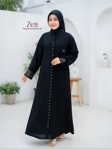 Zhea fashionstore - Abaya Arshila Dres Kekinian Mewah Elegant 2026 - Payet Kristal I Reguller & jumbo