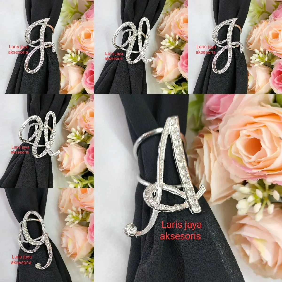 bros / ring / ring hijab / hijab / ring hijab huruf / ring huruf / cincin hijab / ring hijab korea premium / kolong hijab huruf / cantik muslim Kerudung Peniti