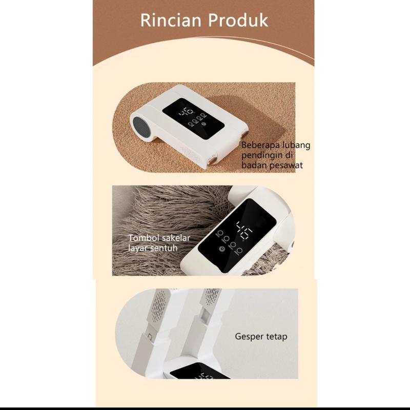 Pengering Sepatu Digital Cerdas dengan Pengatur Waktu dan Cahaya Ungu - 220V [Biru Putih] 8