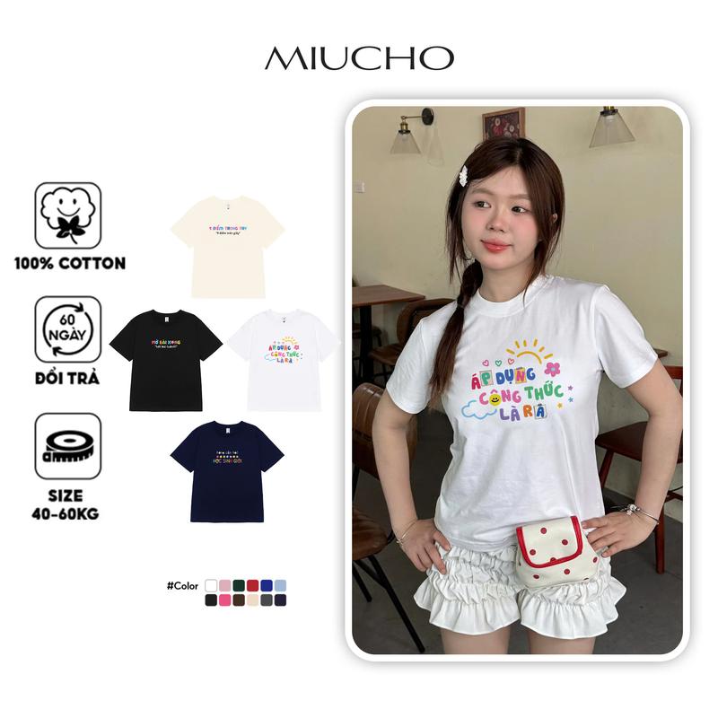 Áo thun baby tee local brand BST Miucho chất vải cotton cao cấp co giãn mềm mại in Typography