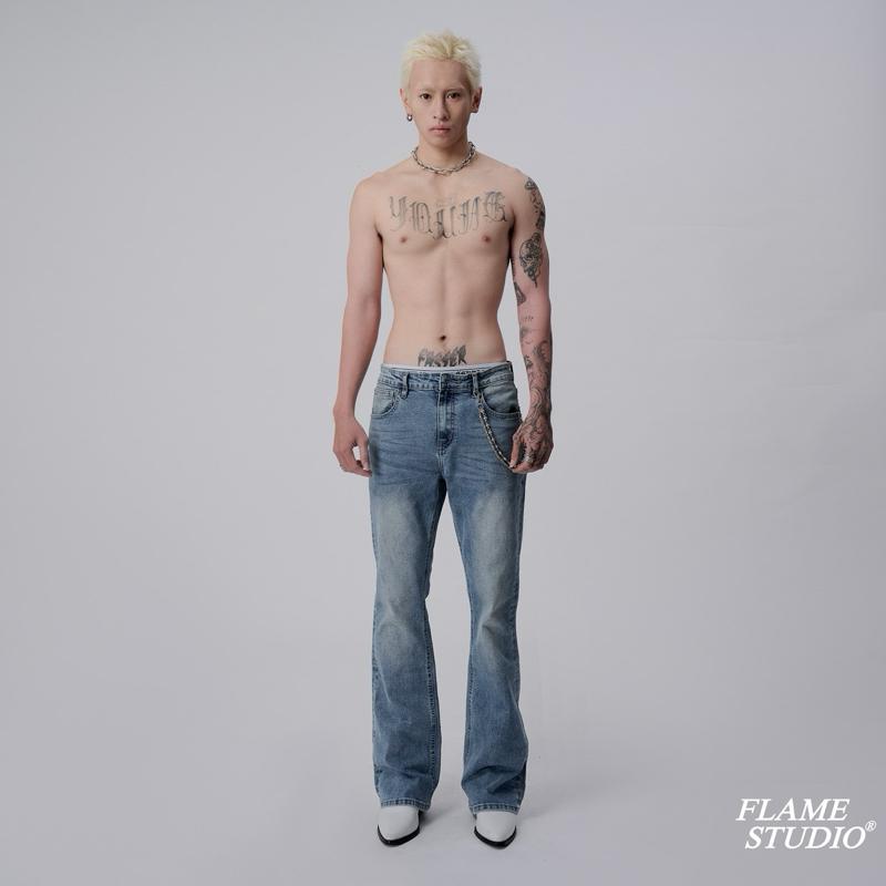  Flare Denim In Light Blue - Quần Jeans Nam Ống Loe Màu Light Blue Menswear quần  jeans 