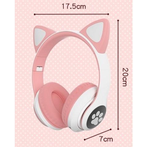 Headphone Wireless Bluetooth Headset Cat Ear Telinga Kucing Gaming LED Stereo Bass Earphones 4