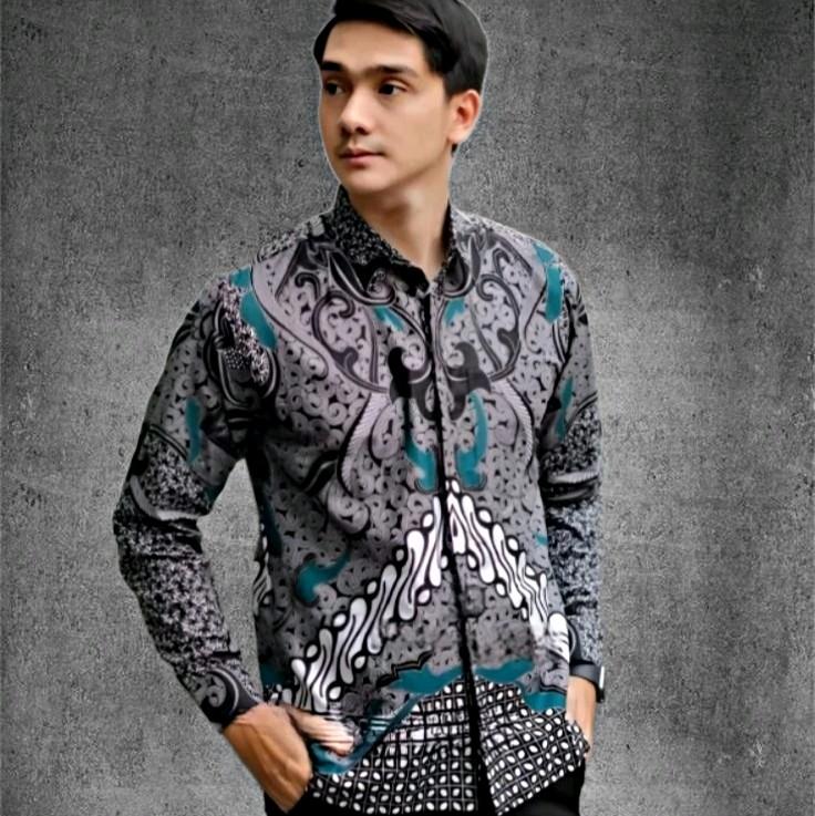 Baju Batik Pria Keren Kemeja Batik Pria Lengan Panjang Batik Seragam Ukuran M L XL XXL Katun 8