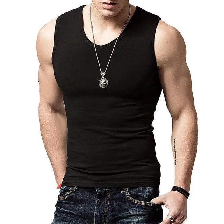 Paket 5 Pcs Kaos Singlet Yukensi Dalaman Pria Polos - Hitam - Oblong Putih Dewasa Katun Cowok manis xl rompi kaos  dalam anggun singlet dewasa 4 pcs hitam Santai singlet kaos  kutang 7