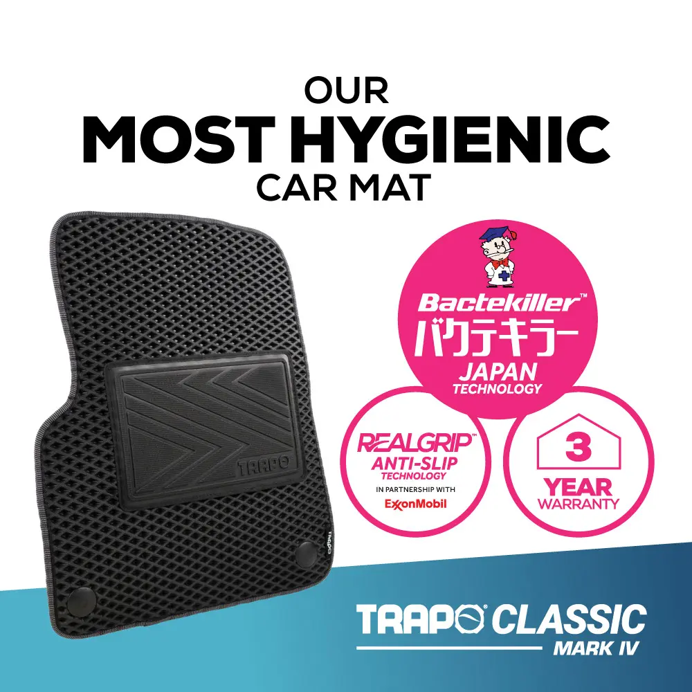 Classic Mark IV Anti-Slip Car Mat | Anti-Slip | Premium | trapo all dust | waterproof | light-weight | easy to clean | 3 year warranty