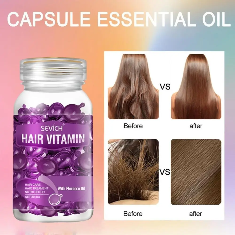 30Pcs/9Pcs New Repair Hair Hair Care Capsules Essence Protein Damaged By Hot Dyeing Anti Fury Essential Oil Smooth Hair Care Bottled Hair Care Essential Oil