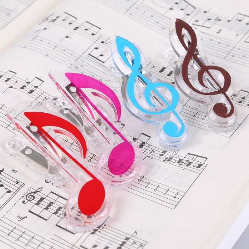 1pc Lovely Office Binding Supplies Piano Music Office Folder for Piano Supply For Book Paper Sheet Letter Paper Clip Plastic Musical Note Spring Holder