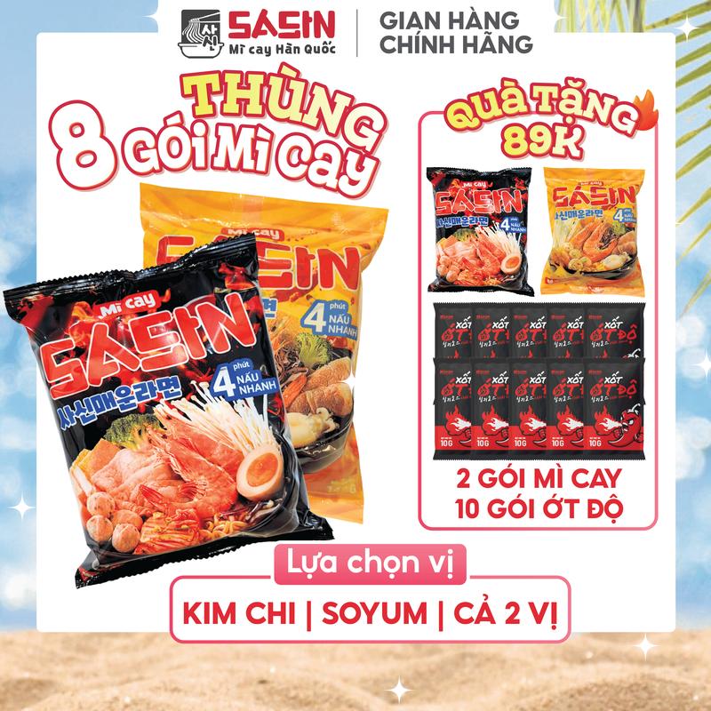Mì Cay Sasin (Thùng 8 gói)(Chọn vị)