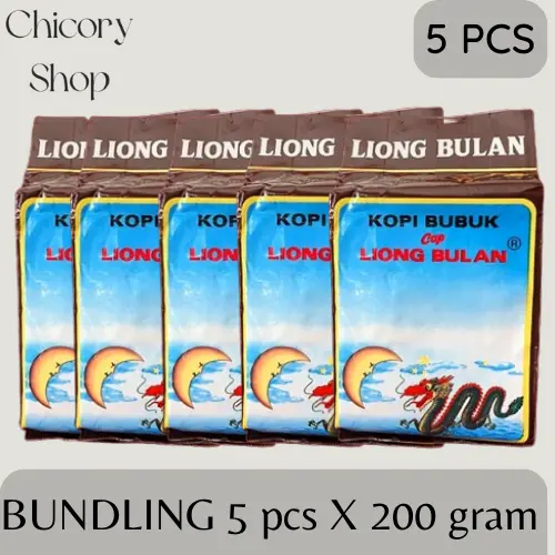 5 Pcs Kopi Liong Tanpa Gula 200gr Khas Bogor Bubuk Coffee Minuman Pahit Instan
