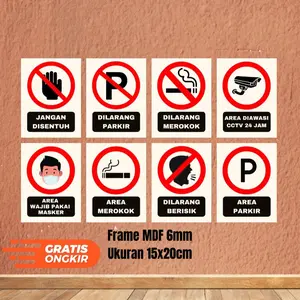 Hiasan Dinding Tanda Peringatan Ukuran 15x20cm Bahan MDF Tebal 6mm Desain Unik Untuk Dekorasi Ruangan