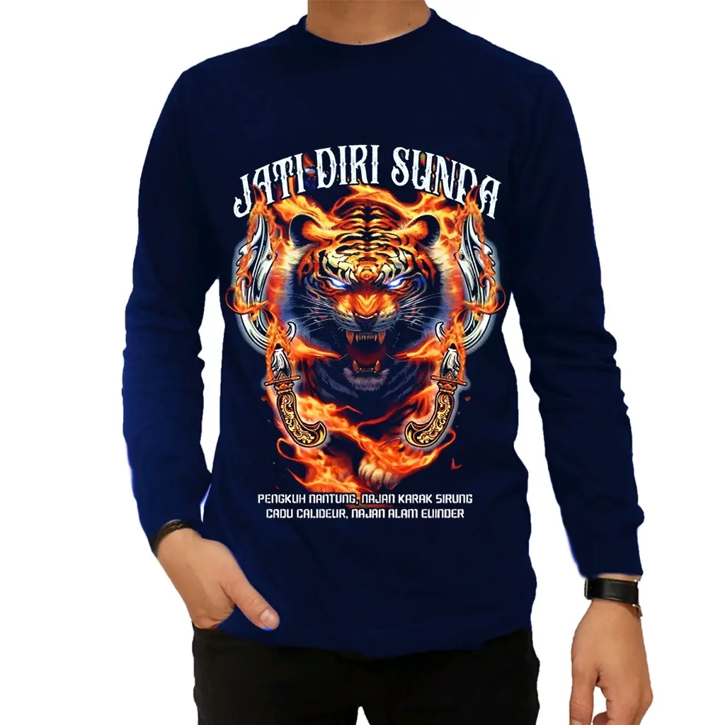 Kaos Distro Cowok Lengan Panjang Dewasa Remaja Keren Original Terbaru Macan Kujang Siliwangi Jati Diri Sunda Baju Pria Keren Kekinian Termurah Tshirt Macan Kujang Siliwangi Jati diri Sunda Standar