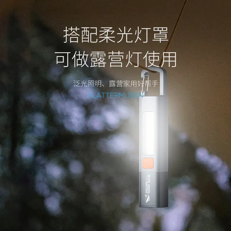 Multifunctional household mini floodlight reading light foldable small table lamp high brightness long-range large floodlight lock design zoom ABS flashlight