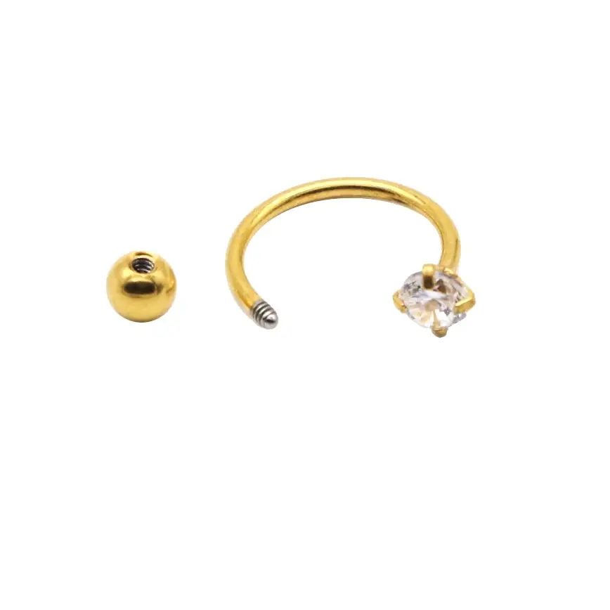 1 pcs Zircon Ear Cartilage Lip Piercing Septum Nose Ring Body jewelry