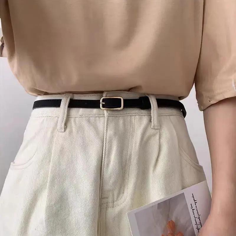 tiếng Pháp cổ điển PU dây đai da cho thắt lưng phụ nữ unisex thắt lưng sang trọng buckle vòng eo quần jean của phụ nữ thắt lưng đàn ông vòng eo thắt lưng mỏng
