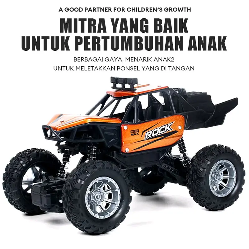mainan mobil remote control besi rc offroad crawler waterproof bisa main air ada lampu dan asap 5