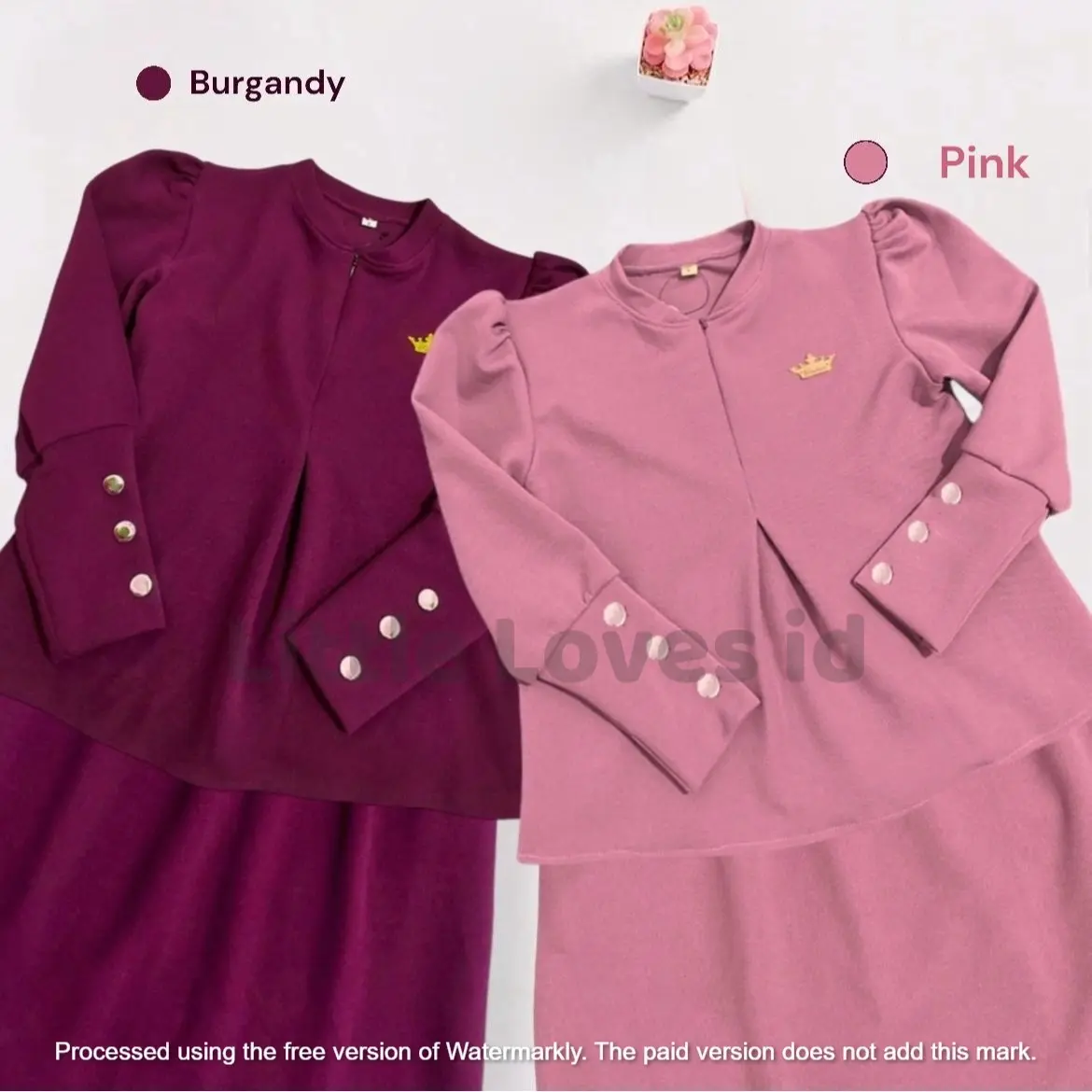 One set rok lebaran anak perempuan model lengan inara bahan knit japan linen usia 1 sampai 14 tahun banyak pilihan warna