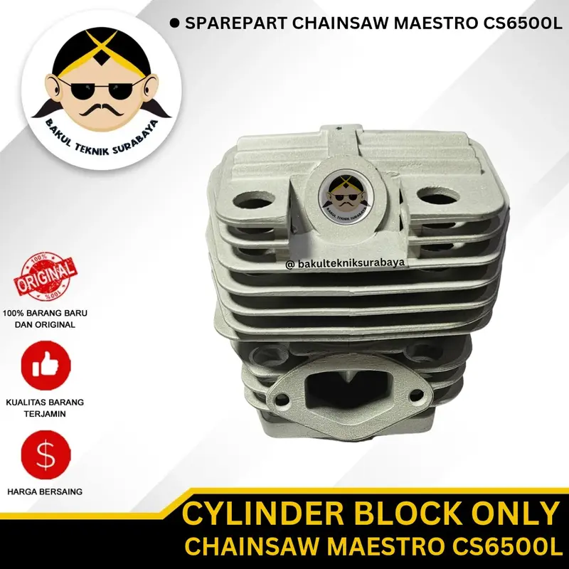 Cylinder Block Assy / Blok Seher Komplit Mesin Gergaji Chainsaw MAESTRO CS6500L PLUS 5