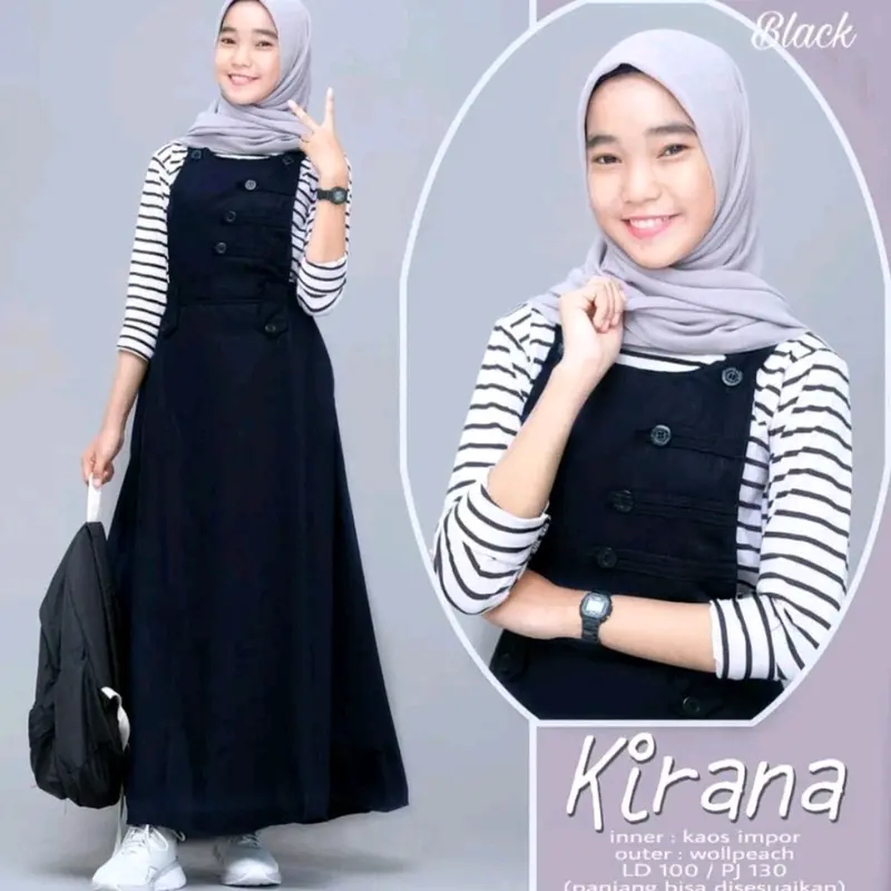 OVERAL KIRANA/GAMIS KIRANA/GAMIS TRENDY KEKINIAN  Polos Muslim (tanpa iner) ok 0