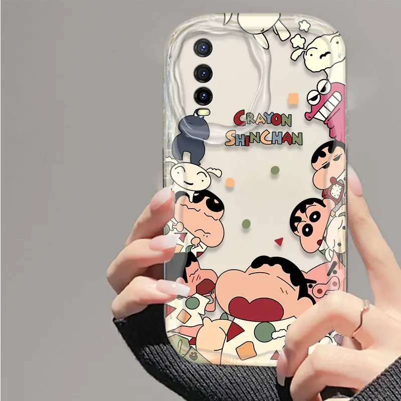 Cocok untuk VIVO Y20 Y20S Y12S Y12A Y20A Y20I V2029 V2027 V2052 V2129 Kotak pelindung ponsel Gaya gadis sederhana dan imut Cakupan penuh kamera ponsel transparan tahan guncangan Anti-jatuh cangkang lunak Bahan TPU silikon Kartun Casing 7
