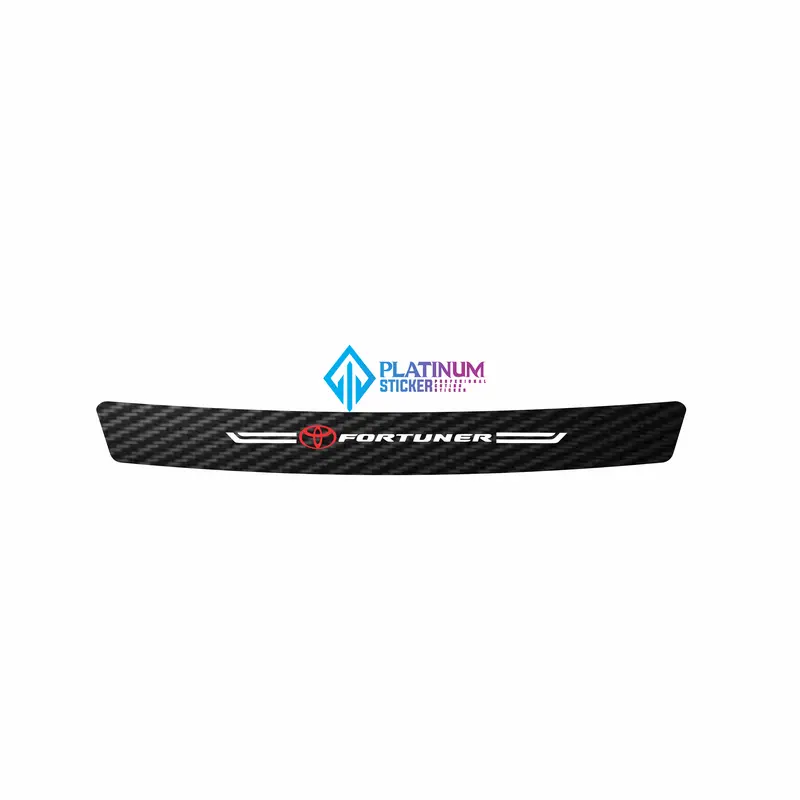 DISKON 9 PCS SILL PLATE CARBON 3D MOBIL FORTUNER STICKER KARBON PELINDUNG PIJAKAN BUMPER BAGASI MOBIL TOYOTA 4