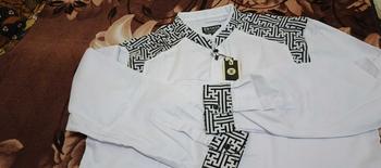 Product Review of Baju Koko El Rumi Araseo Lengan Panjang Kombinasi Batik Putih Kain Katun - Pria, Muslim from C**a A**y 0