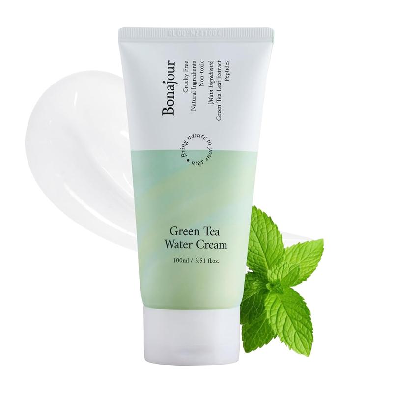 BONAJOUR] Kem gel dưỡng da mặt dạng nước với trà Xanh Lá, thuần chay, dành cho da nhạy cảm; cấp ẩm hàng ngày; dạng “bom nước” dưỡng ẩm; 3,38 fl oz
