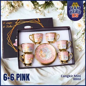 Hampers Cangkir Teh Set Keramik EROPA Souvenir Gelas Tatakan Aesthetic Kado Pernikahan Wedding Gift Unik Bermanfaat Lebaran Idul Fitri