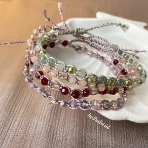 Gelang Tangan Jasmine Waterproof Anti Karat - Crystal Beads 4 mm - hoiholla bracelet