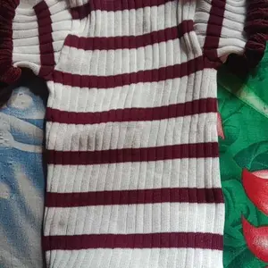 AUDRIS CURLY STRIPE - Atasan baju rajut anak Perempuan lengan pendek Korea kids Fashion