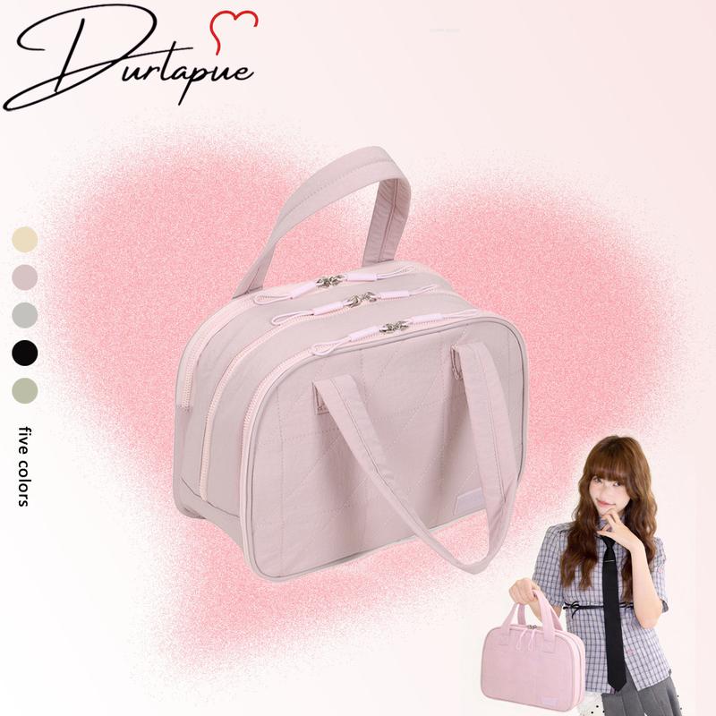 [Durlapue]Túi đựng mỹ phẩm/đồ dùng cá nhân du lịch có tay cầm, thích hợp để đựng sản phẩm chăm sóc da, mỹ phẩm và đồ dùng cá nhân. Bền, chống thấm nước, dung tích lớn, màu trơn thời trang kiểu Instagram, trọng lượng nhẹ.