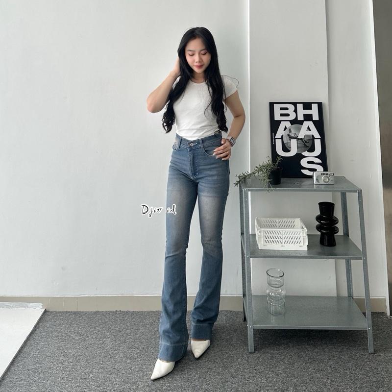 Pami - jennie cutbray jeans lipat highwaist flare petite | jeans stretch | celana jeans wanita