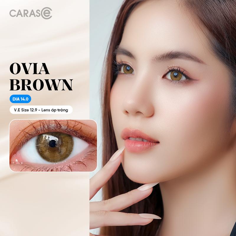   1 chiếc  Kính áp tròng khoá ẩm 1 Ngày Màu Nâu CARASE Lens cận OVIA BROWN Nữ 