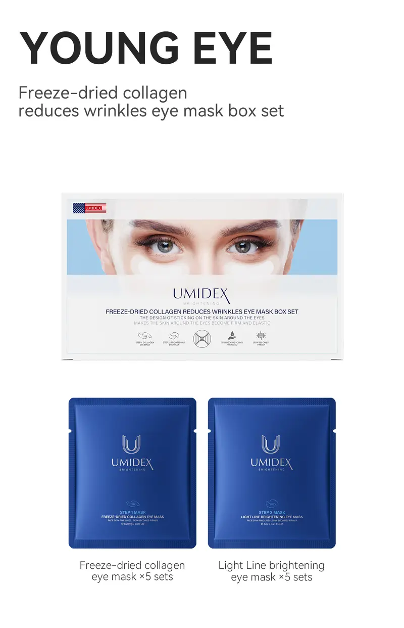 Product Introduction of Freeze-Dried Collagen Reduces Wrinkles Eye Mask box set,10pcs/box Eye Mask for Dark Circles and puffiness 34