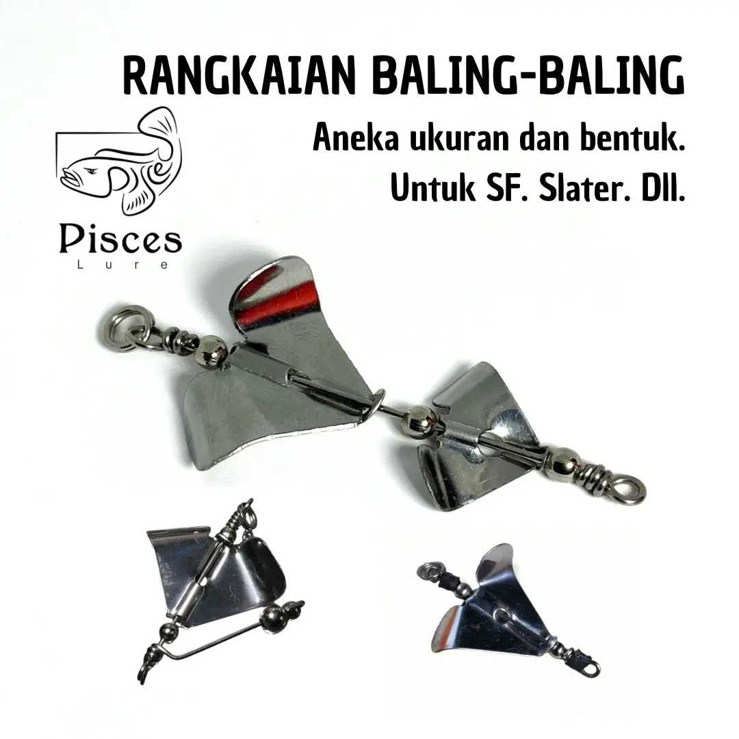 Rangkaian Baling-baling Propeler Slater Single Double Tektok Umpan Casting