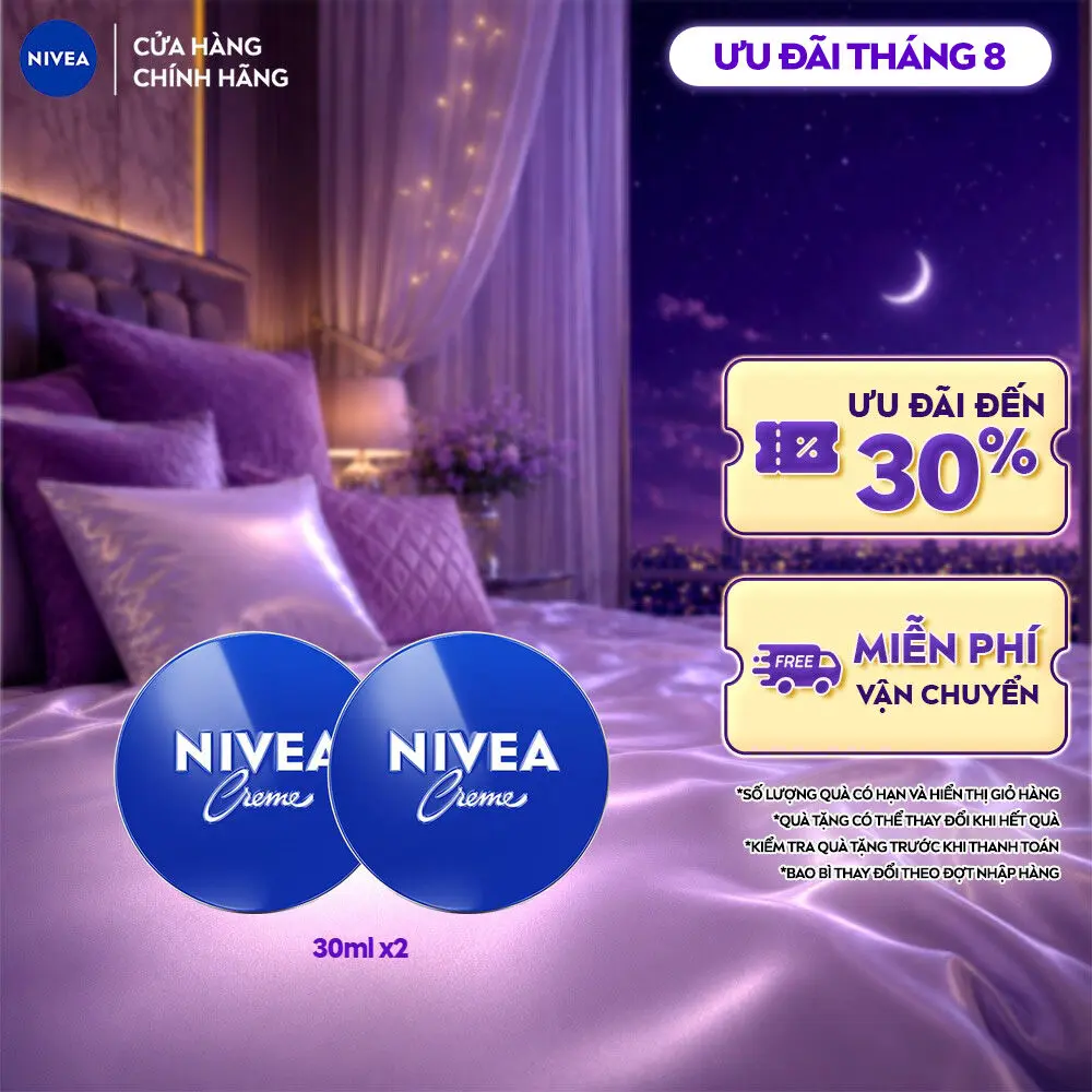 Bộ 02 Kem Dưỡng Ẩm NIVEA Crème Dưỡng Ẩm Sâu Chiết Xuất Từ Sữa Và Eucerit Bảo Vệ Da Mịn Màng (30ml) - 80101