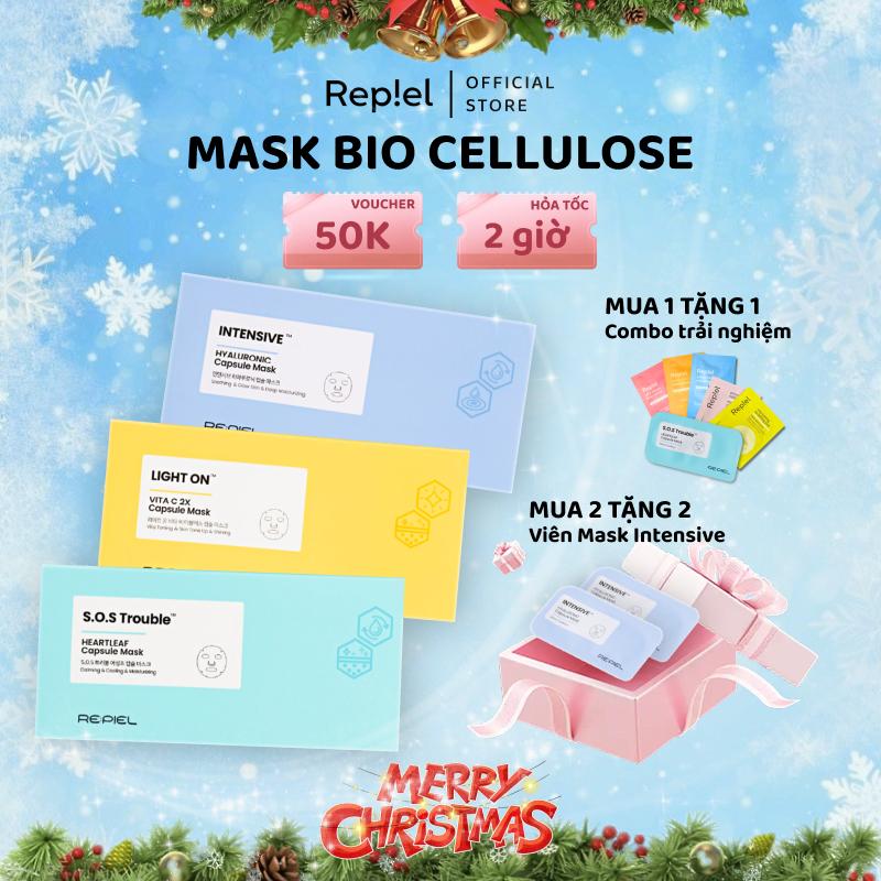   HỘP 4 VIÊN  Mặt nạ Bio Cellulose - Mặt nạ sinh học phôi dừa Capsule Mask REPIEL 