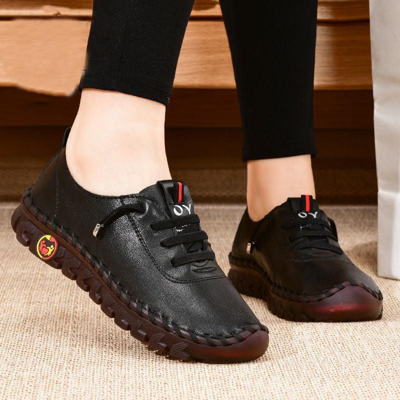 Product Introduction of Sneakers Women Shoes Leather Loafers Shoes for Women Comfortable Slip on Shoes Hand Sewing Thread Mom Shoes 20