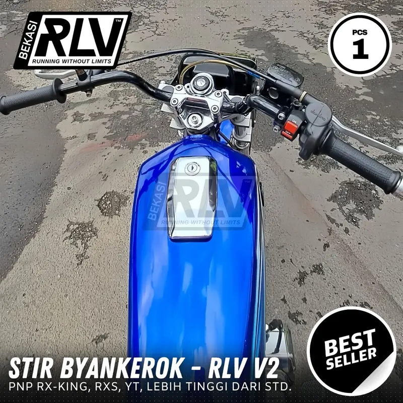 STANG STIR HITAM TINGGI RXKING RXS RXK YT RLV MODEL MJB BANDUNG STYLE KUALITAS TERBAIK HITAM GLOSY 3