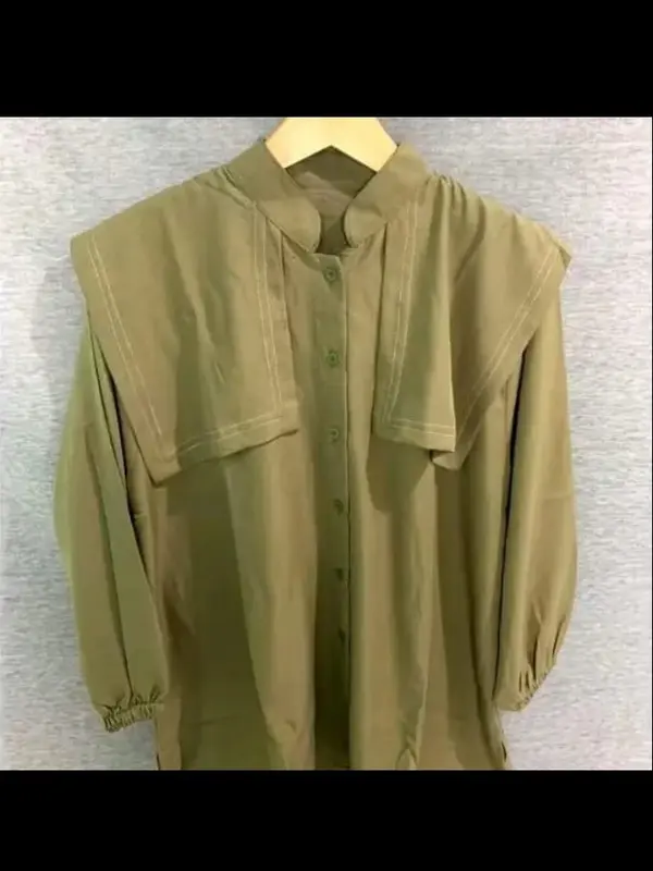 Blouse Variasi Layer Depan Belakang Wanita Jumbo Oversize Shakila Premium Style Tangan Panjang - Triana 2