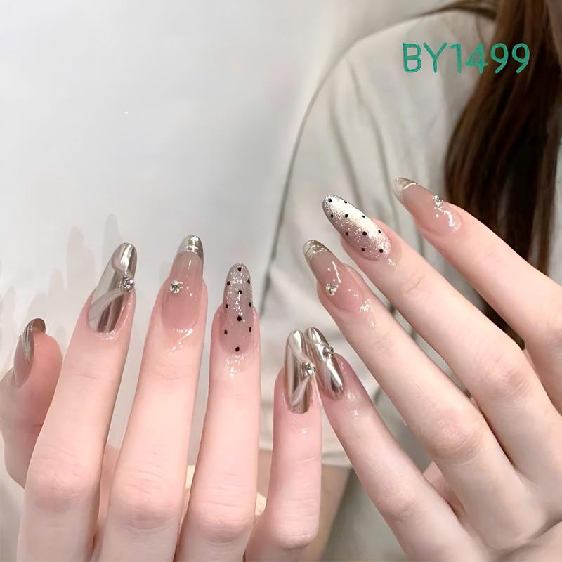 Mã 706 Nail Box Tráng Gương Bộ 24 Móng Đính Đá Mã - 706
