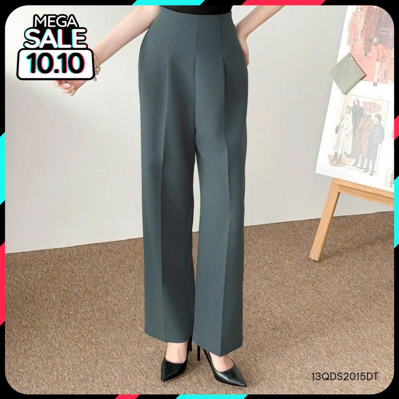 [NEW] - Quần Suông Đứng Nữ Women Pants CCHAT Cap Cao Chất Tuytsi Hàng Xuất Khẩu 13QDS2015DT