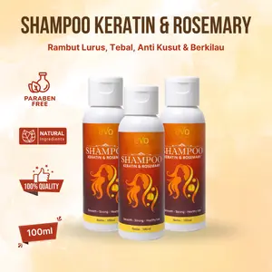 Evo Shampoo Keratin Rosemary Pelurus Rambut Rusak & Rontok Keratin Treatment Halus Berkilau 100ml