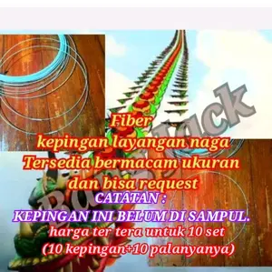 fiber kepingan layangan naga - diameter 25-40 cm - kepingan set palangan - harga per 10 set (kiping+palangan)